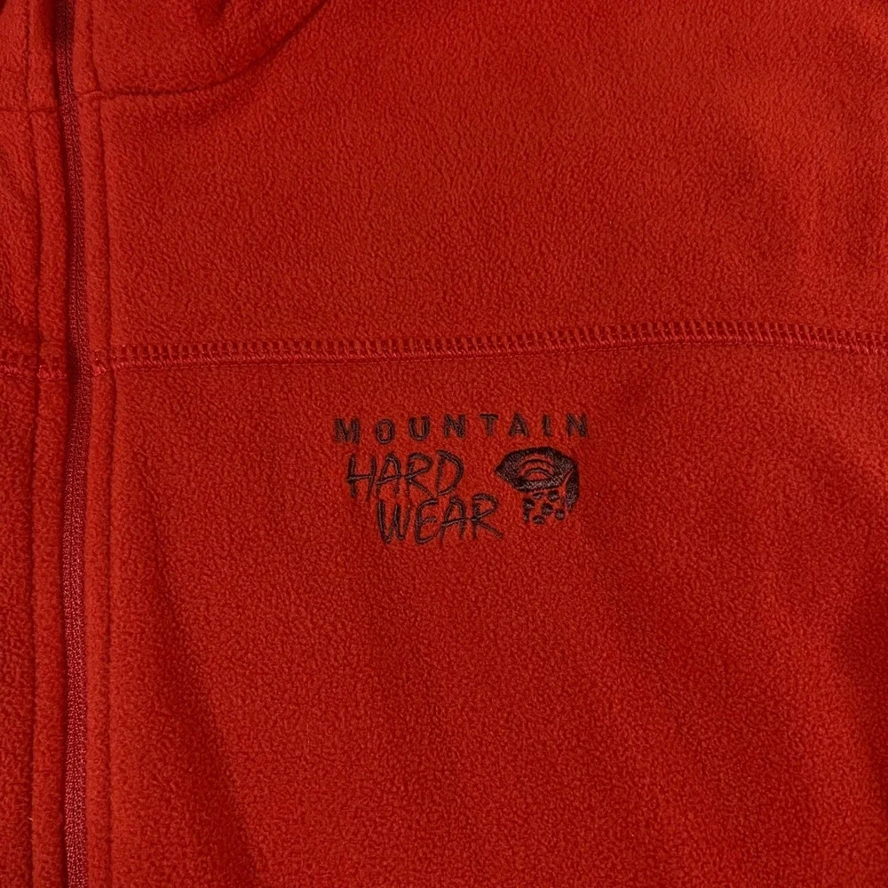 Mountain Hardwear Mens XL Red 1/4 Zip Fleece Pullover Mock Neck Hiking Sweater